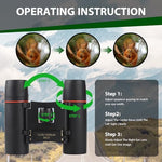 POXXU pocket binoculars being adjusted via the central focus wheel