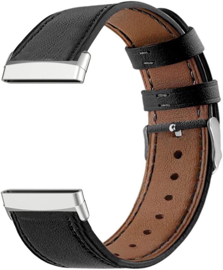 Fitbit smartwatch attached to Sankel leather wristband
