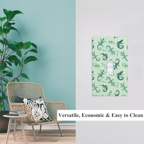 Pznen green amphibian decorative wall plate shown next to the included color-matched mounting screws.