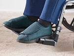 Close up of Silverts diabetic slippers demonstrating the wide opening for easy entry.