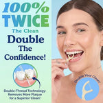 Bonus portable travel case filled with mint flavored twin line floss picks inside a purse