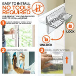 Adhesive window security lock for home safety