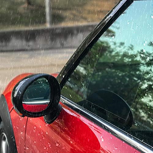 Side by side comparison of clear visibility versus a foggy rain covered mirror