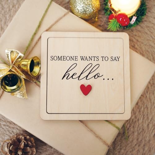 Hangwoous wooden keepsake box with precious little one message on table