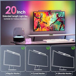 Quntis ScreenLinear computer reading lamp showcasing the 15 modes dynamic gaming RGB backlight reflecting on a wall