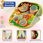 Toyk 2-in-1 bean bag board and sticky dartboard set components.