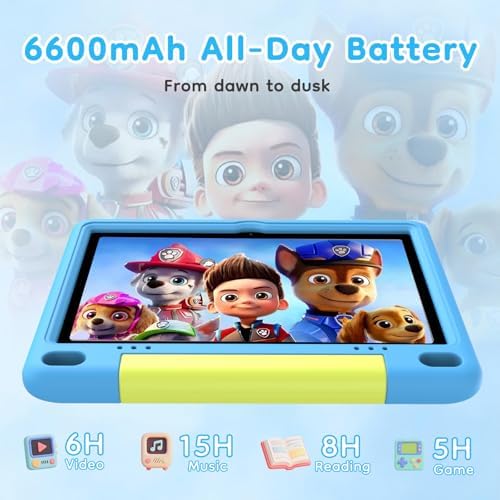 Rear view of blue ShareCloud kids tablet
