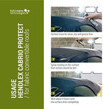 Invisible nano coating spray bottle demonstrating superhydrophobic self cleaning properties on automotive textiles.