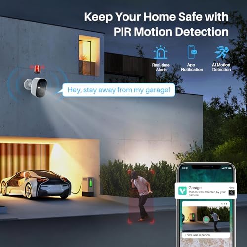2K home security camera demonstrating color night vision capabilities in dark conditions