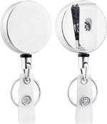 Will Well 2 Pack Retractable Keychain - Metal Badge Reel - Square - Black - Image 8