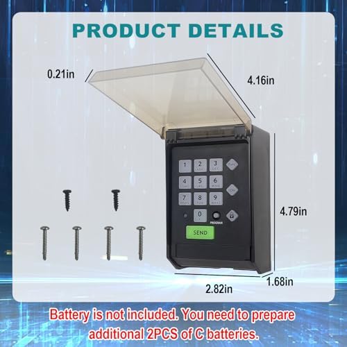 Premium weatherproof wireless gate opener keypad with protective cover closed