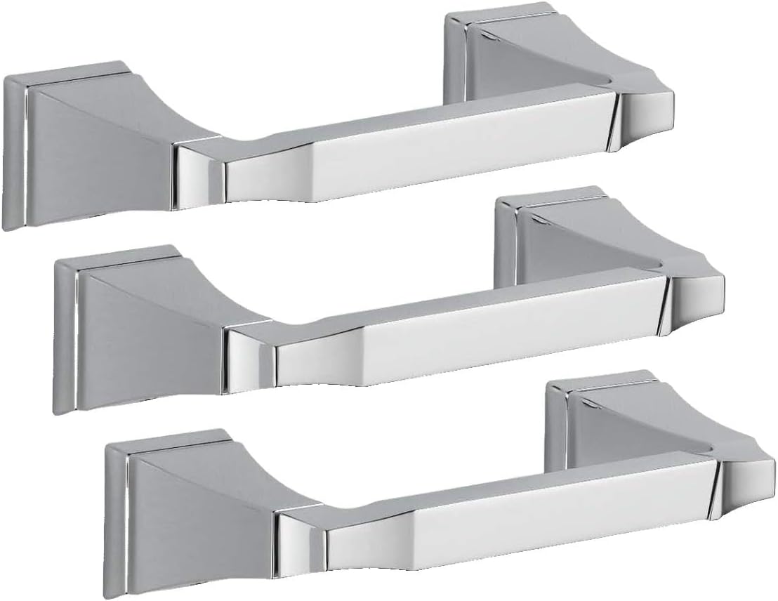 Delta Brilliance stainless finish toilet paper holder close up