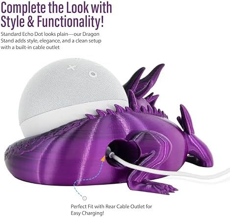 Detailed close up of 3D printed dragon textures on speaker stand