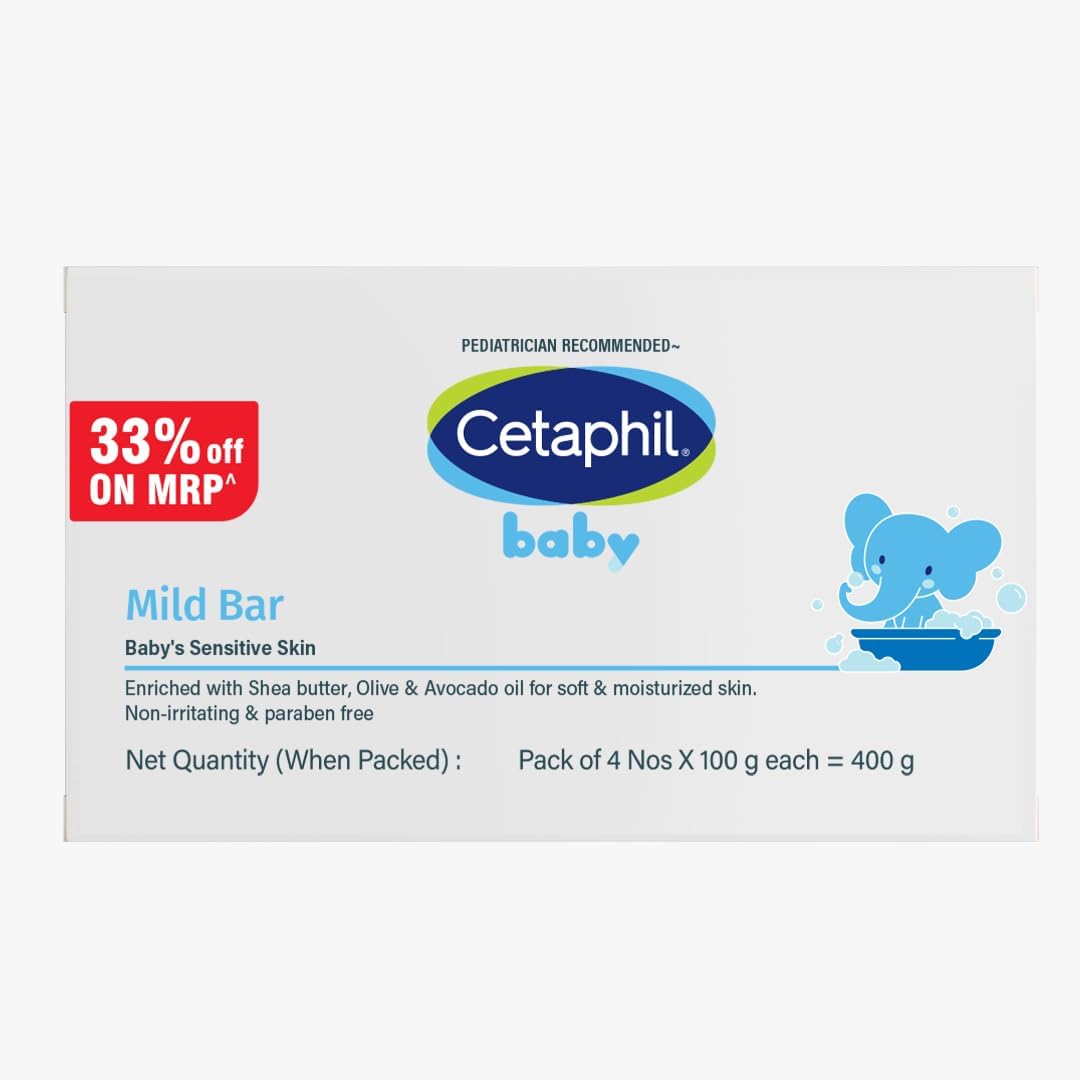 Cetaphil Baby Mild Cleansing Bar for Newborns & Babies 100 gm | With Shea Butter, Avocado Oil & Olive Oil | Gentle, Hypoallergenic, Pediatrician Recommended | Dry & Sensitive Skin - Image 10