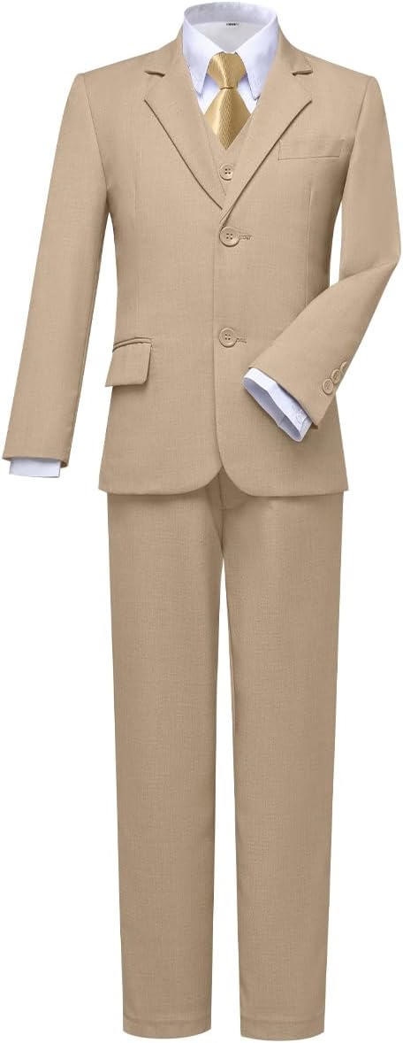 Visaccy Boys Formal Suit Slim Fit Tuxedo Suits for Kids Ring Bearer Outfit - Image 13