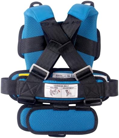 Side view of the compact wearable car seat vest demonstrating padding thickness and material quality