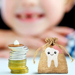 Close up of fabric texture on Shappy tooth fairy bag