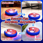 Fzlirou hover soccer disc sliding smoothly across a polished wooden living room floor