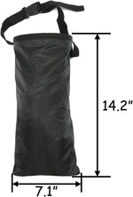 TIHOOD detachable garbage bag showing adjustable strap and buckle mounting