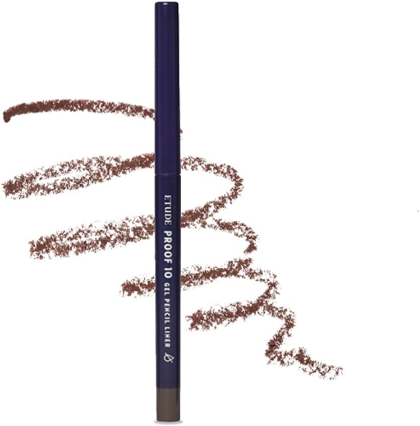 ETUDE Proof 10 Gel Pencil Liner front view of the Dark Cacao eyeliner pencil.