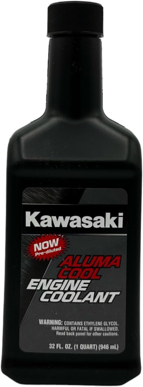 Kawasaki Aluma Cool Engine Coolant bottle front view showing genuine OEM label.