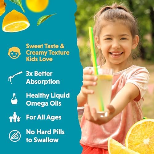 Barlean's Chirpin' Slurpin' Lemonade flavor kids supplement packaging with lemon graphics