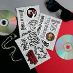 Assorted punk and rock band vinyl decals for adults