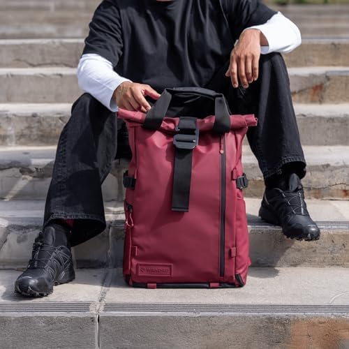 WANDRD PRVKE 31L V4 backpack full clamshell opening showing organized interior compartments