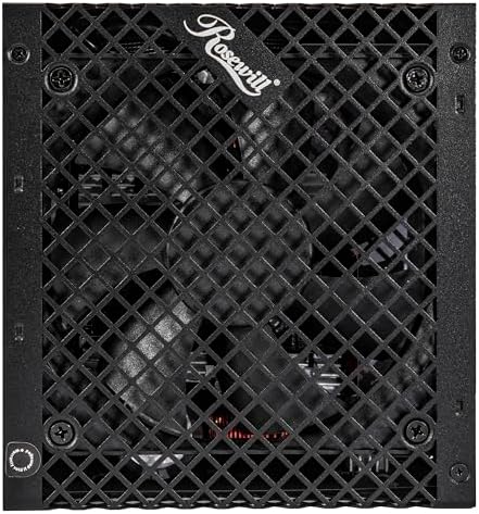 Rosewill VSB 650W internal components showing the premium 105 Degree Celsius Japanese capacitor setup