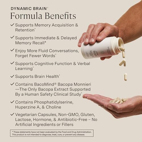 Stonehenge Health Dynamic Brain non-GMO brain booster supplement bottle standing upright.