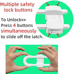 Terdewe U-shaped child safety locks installed on kitchen cabinet handles
