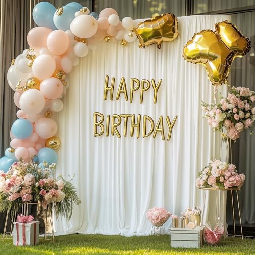 Wokceer photography background curtain pooling smoothly onto the floor for an elegant party aesthetic