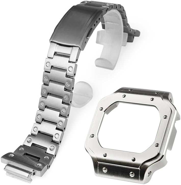 VESECCON DW5600 stainless steel case band mod kit front view premium watch modification