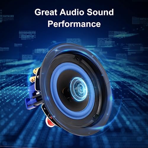 Herdio 4 Inch 320 Watts 2-Way Bluetooth Ceiling Speakers Package Perfect for Home Theater System, Living Room,Office,Flush Mount（4 Speakers） - Image 3