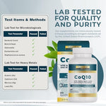 Nature's Lab Gold mitochondrial energy complex bottle displaying key antioxidant ingredients