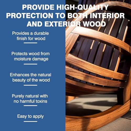 Raw linseed oil application on wooden furniture surface