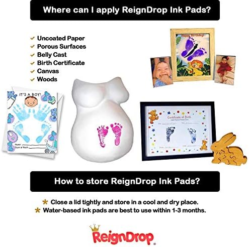 Easy to wash off purple stamp kit for baby milestone tracking