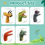 Detailed close up of the soft PVC dinosaur head figures depicting realistic textures.
