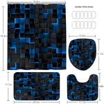 LQCOOL non slip bath mat and U shaped floor rug set up in styled bathroom.