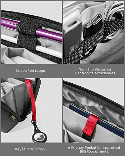 Close up of the removable card slots panel inside the Tomtoc electronic organizer storing memory cards