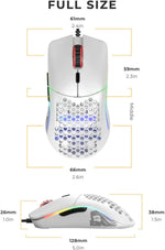 Glorious Model O Wired Gaming Mouse 67g Superlight Honeycomb Design, RGB, Pixart 3360 Sensor, Omron Switches, Ambidextrous - Matte White - Image 10