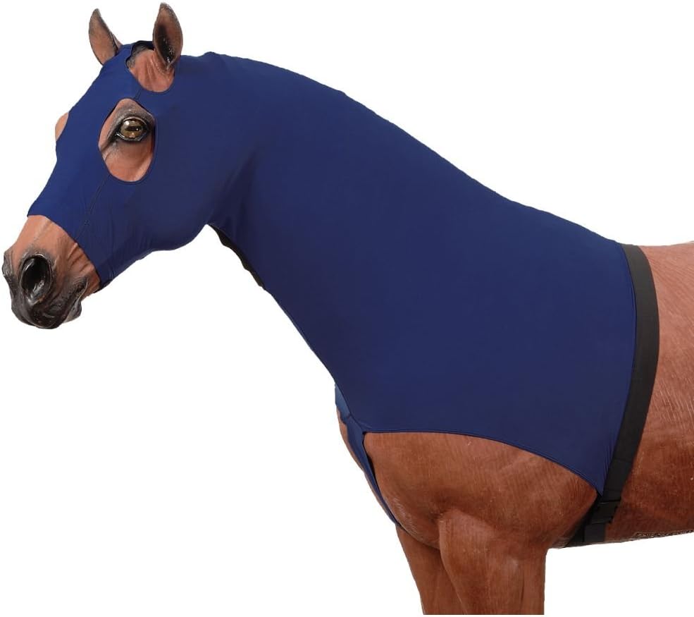 Tough 1 Spandex Mane Stay Hood front view premium horse neck cover