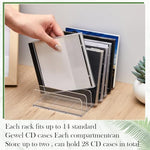 Premium clear plastic desk organizer holding standard music discs