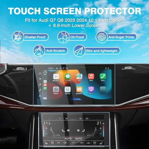 Audi Q7 dashboard showing clear infotainment screens with Karltys glass