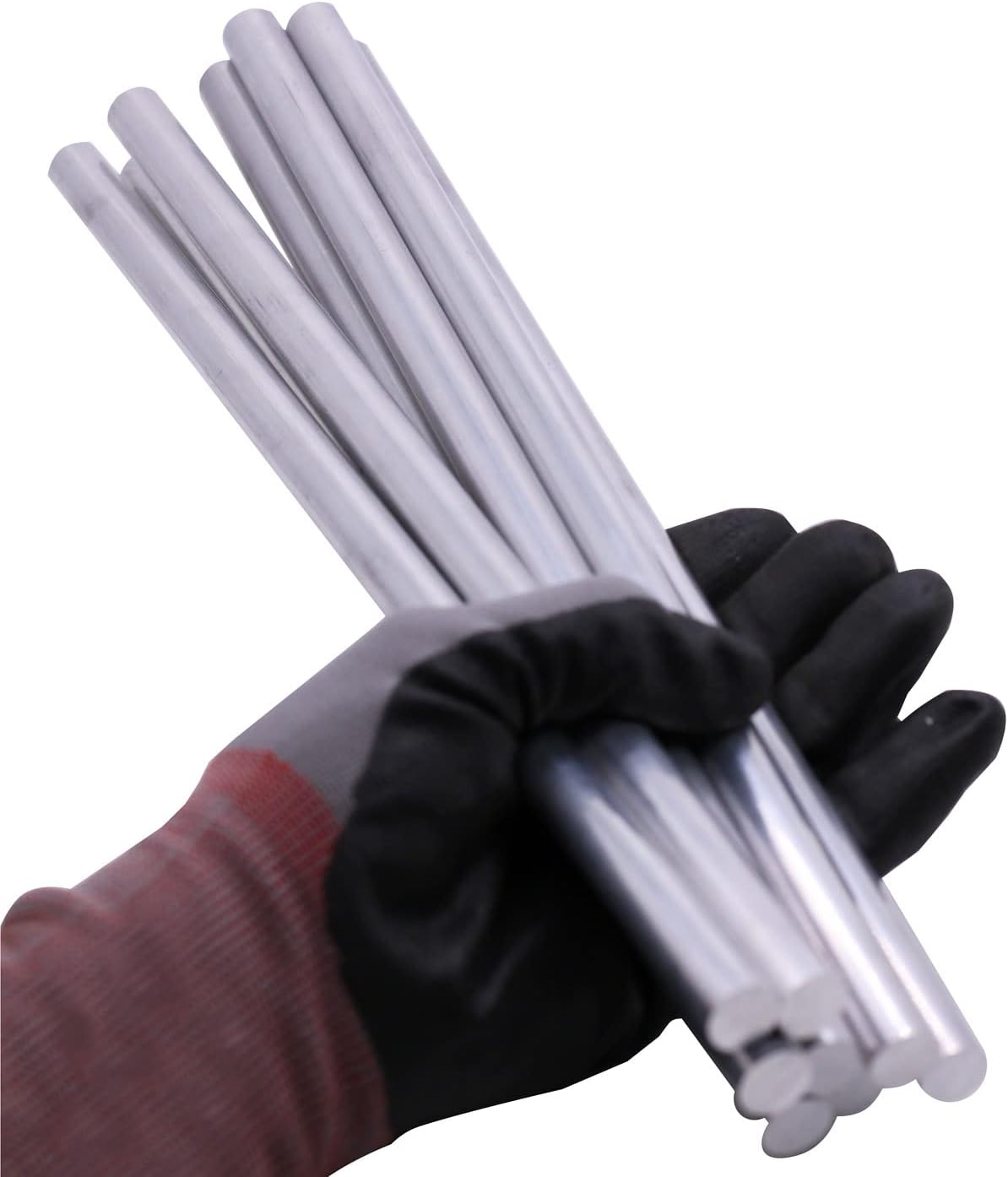 Extruded 6061 T6511 aluminum rod twelve inch length close up