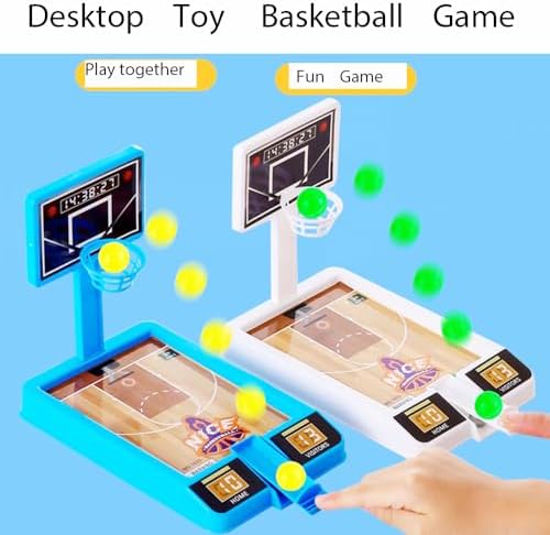 Compact tabletop arcade basketball game for kids and adults