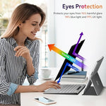 Yklssm anti blue light laptop film shield showing the oleophobic fingerprint proof surface coating resisting smudges.