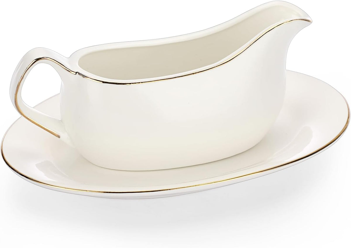 BSTKEY ceramic gravy boat front view