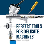 TCP Global premium mini cleaning tool set package illustrating its usage for removing paint dirt and carbon jet blockages.