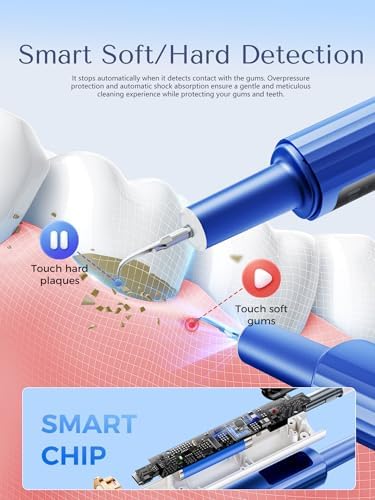 Close up of ultrasonic teeth scaler head and LED light
